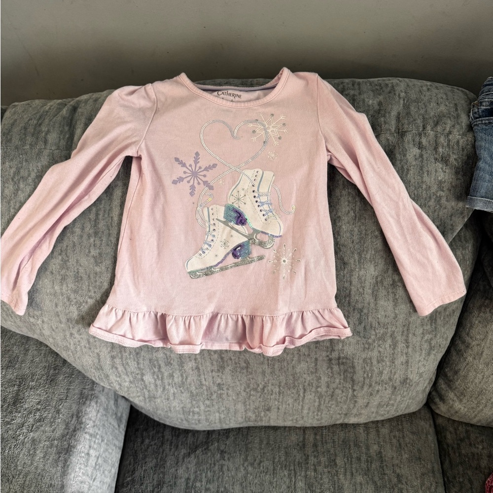 Pink Ice Skating Kids Top